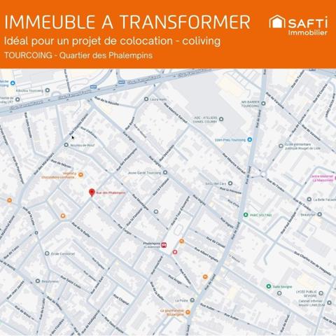 Immeuble 425 m² – Projet locatif / colocation – Tourcoing