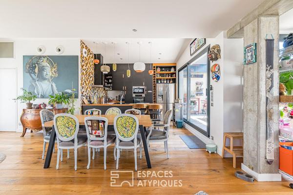 Ancien entrepôt rénové avec piscine, garage et terrasses proche des Quais