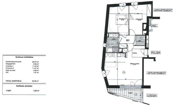 Appartement 3 Pièces,  
Rennes 35000