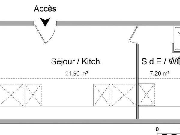 Location Studio 29.1 m² - 1 BOULEVARD VILLEBOIS MAREUIL Rennes 35000