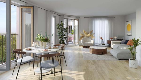 appartement neuf type T4 à vendre PANTIN (93), surface hab 78,03 m2 + 2 balcons 10,65 m2