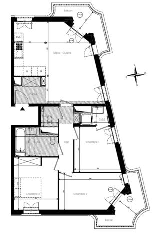 appartement neuf type T4 à vendre PANTIN (93), surface hab 78,03 m2 + 2 balcons 10,65 m2