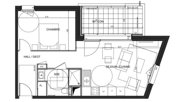 Appartement à vendre 2 pièces 45 m² Annecy