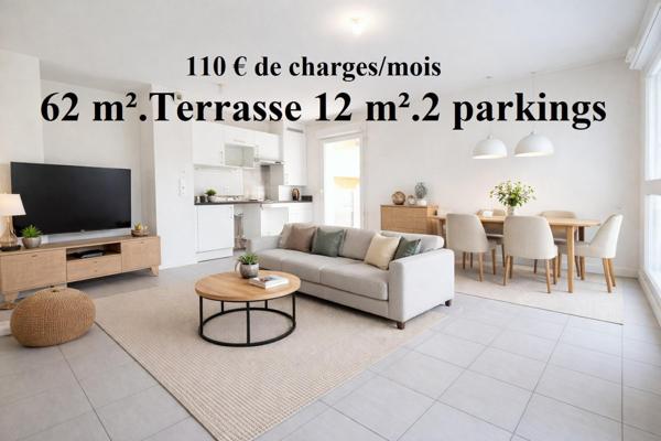 T3 récent.Ascenseur.2 parkings. DPE C. 107 €/mois