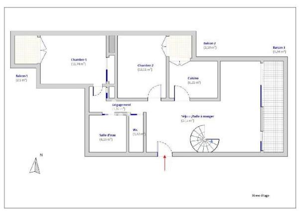 Appartement 3 pièces - 82 m² Bien prestige