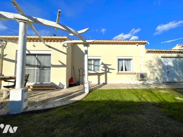 Maison plain pied rénovée 2 chambres, grand garage, piscine