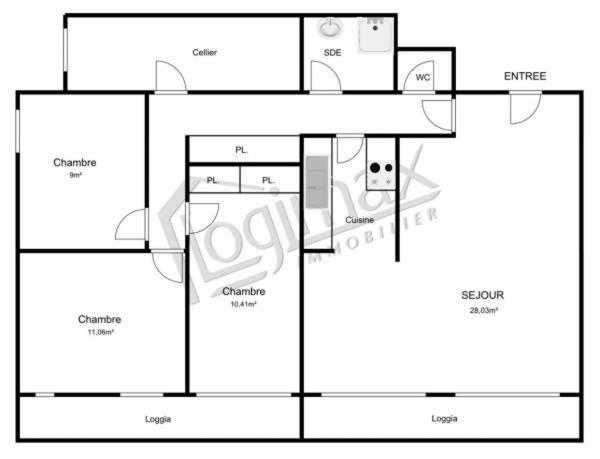 Vente appartement La rochelle, 88m² 4 pièces 334 400 avec balcon