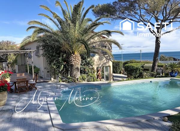 À VENDRE AUX ISSAMBRES – MAISON VUE MER PANORAMIQUE, PISCINE, 50 M DE LA PLAGE