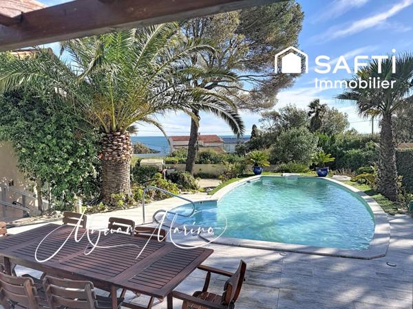 À VENDRE AUX ISSAMBRES – MAISON VUE MER PANORAMIQUE, PISCINE, 50 M DE LA PLAGE