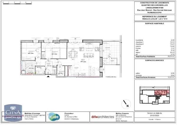 Appartement à louer 3 pièces 75.74m² Lingolsheim (67380)