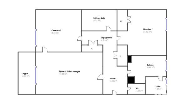 Appartement à vendre 3 pièces 58,36 m² Villeparisis