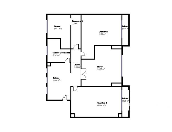 Appartement à vendre 4 pièces 59,45 m² Montrouge