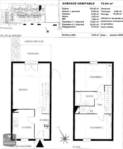 Maison à vendre 3 pièces 70.15m²