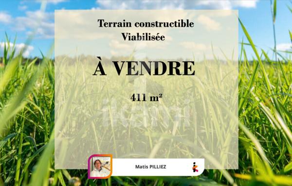 Terrain à bâtir viabilisé 411 m2 à Salles