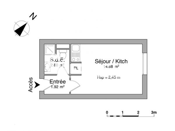 Location Studio meublé 19.4 m² - 38 BOULEVARD DES BELGES La Roche Sur Yon 85000