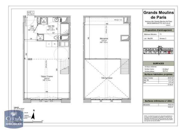 Appartement à louer 1 pièce 37.8m²