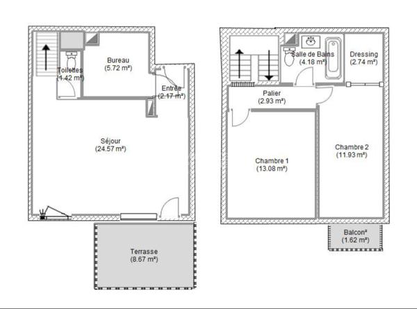 PANTIN - FORT D'AUBERVILLIERS - DUPLEX - 3 PIÈCES LUMINEUX AVEC TERRASSE SUD-OUEST €336 000 ** - Référence VC-6707