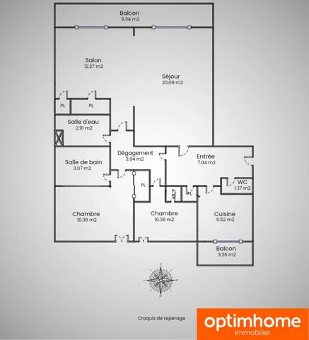 Appartement à vendre 4 pièces Saint-Herblain