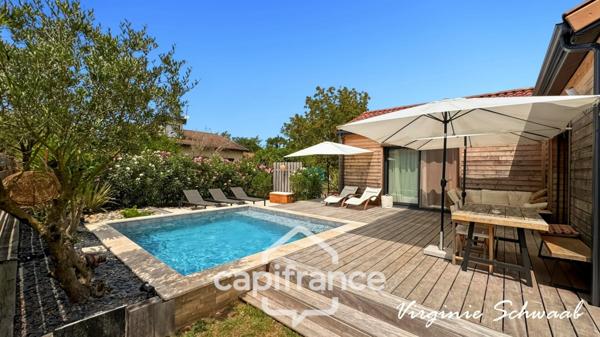 Habas, à vendre MAISON CONTEMPORAINE – 3 CHAMBRES – PISCINE – DPE A - TERRAIN CLOS
