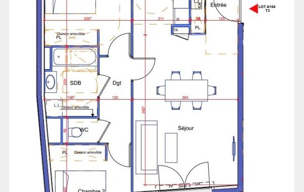 Vente Appartement P3 3P 65 m2 - Balcon Ouest - Parking neuf Aubervilliers   