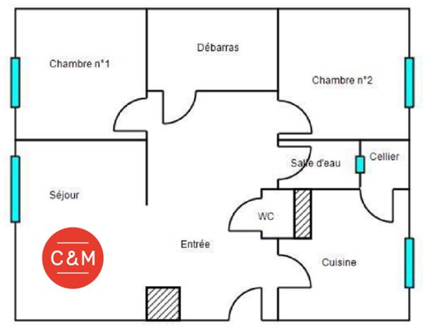 44400 REZE REZE CHATEAU - Appartement 3 pièces 62 m²