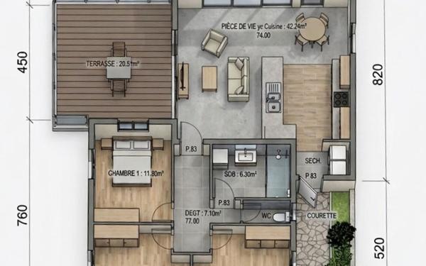 Maison à vendre    4 pièces •  Saint-Denis