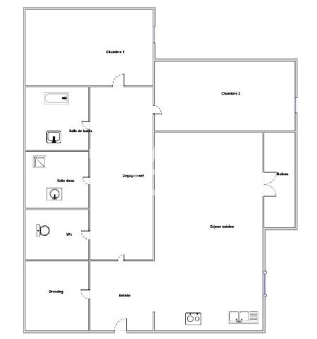 Appartement Pantin 3 pièce 66 m² sur canal