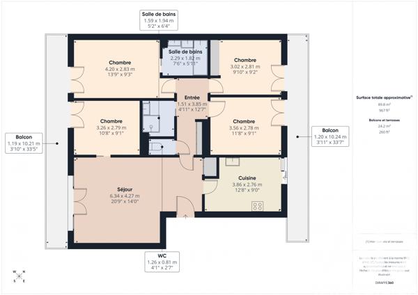 Appartement à vendre 5 pièces 88,85 m² Évry-Courcouronnes