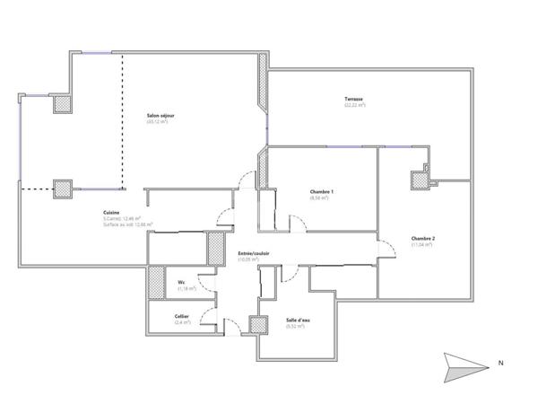 Appartement Tarbes 3 pièces 82 m2 avec terrasse et parking