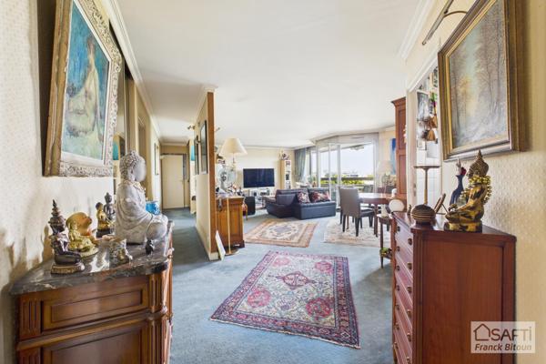 Front de Seine. VUE PANORAMIQUE. 4 pièces 94 m². TERRASSE. CAVE. DOUBLE PARKING.