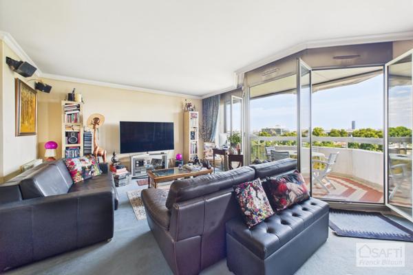 Front de Seine. VUE PANORAMIQUE. 4 pièces 94 m². TERRASSE. CAVE. DOUBLE PARKING.
