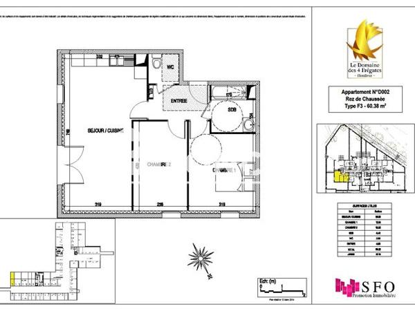 Location Appartement 3 pièces 60.4 m² - 1 - 3 RUE DE VERMONT Honfleur 14600