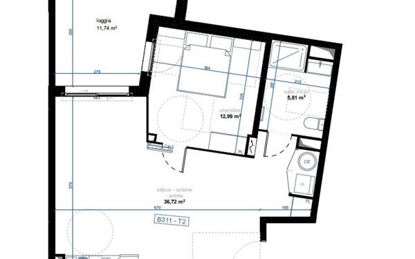 Appartement à vendre    2 pièces •  Narbonne