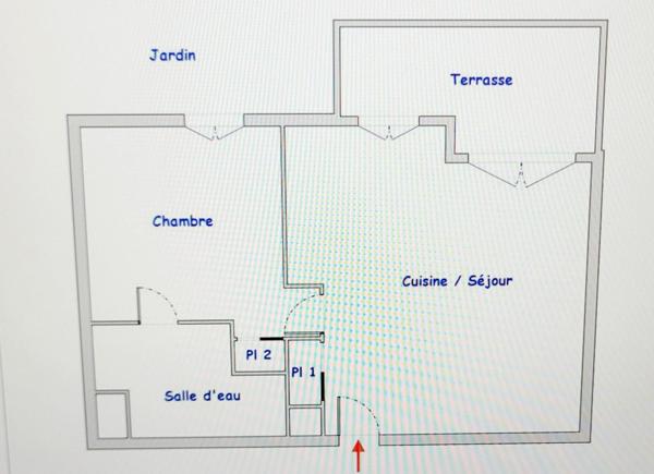 Appartement T2 de 39,37m² en rez de chaussée, dans une résidence sécurisée, à proximité de toutes commodités.