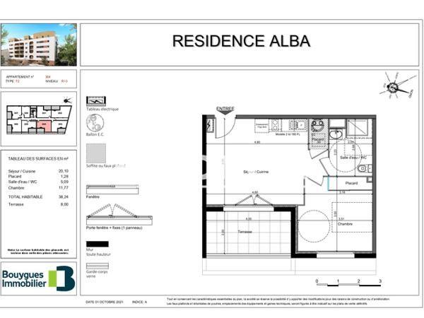 Location Appartement 2 pièces 38.25 m² - 1 RUE DES AUBEPINES Perpignan 66000