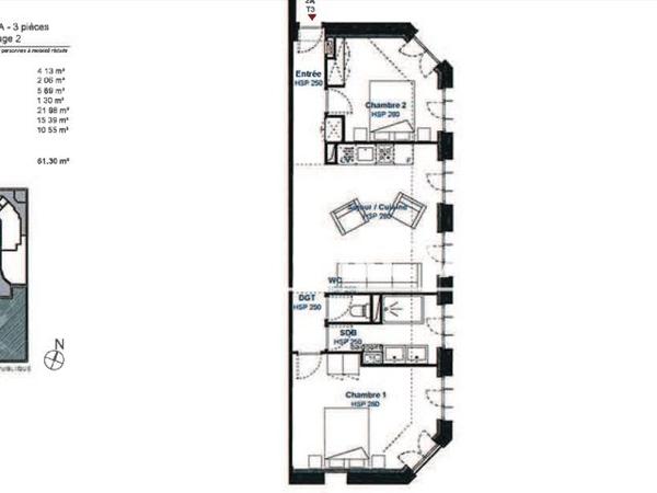 Location Appartement 3 pièces 59.2 m² - 13 RUE DE LA REPUBLIQUE Saint-etienne 42000