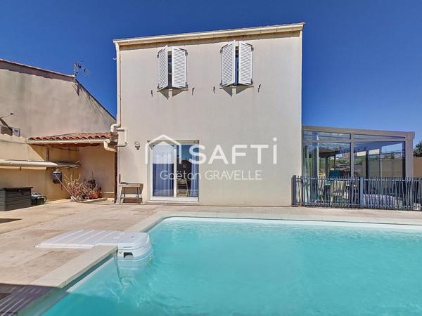 piscine, véranda, garage