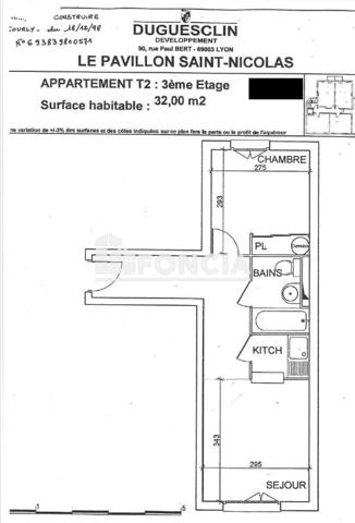 À vendre Appartement 2 pièces 32 m² - Lyon 69003