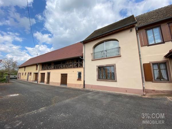 3%.COM Ensemble immobilier avec maison (210m²), dépendances ( 500m²) et bâtiment professionnel (1000m²) Wilwisheim (67270)