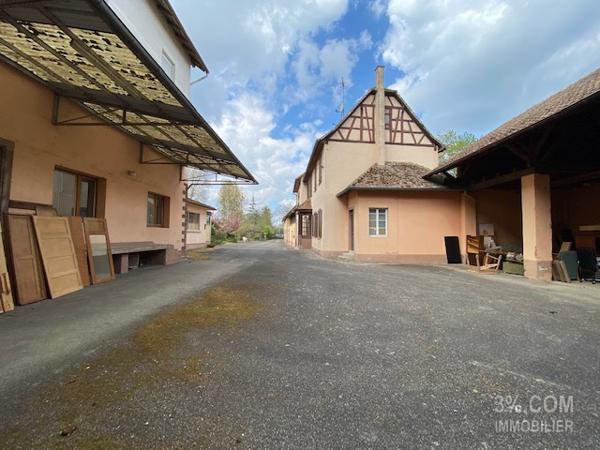 3%.COM Ensemble immobilier avec maison (210m²), dépendances ( 500m²) et bâtiment professionnel (1000m²) Wilwisheim (67270)