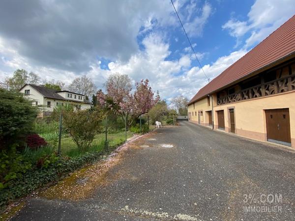 3%.COM Ensemble immobilier avec maison (210m²), dépendances ( 500m²) et bâtiment professionnel (1000m²) Wilwisheim (67270)