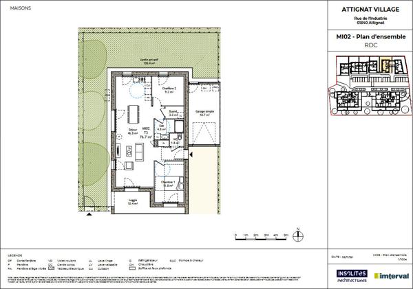 Maison neuve PP Attignat centre 76 m2 Garage jardin clos