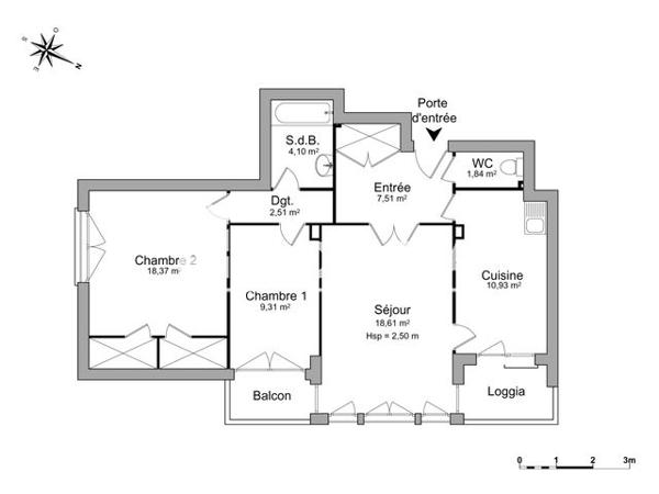 Location Appartement 3 pièces 73.2 m² - FEUILLETIERE TOUR 1 Villars 42390