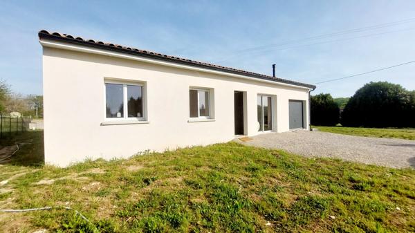 Maison neuve secteur Monpazier, 105m², 3 chambres, terrain 1175m², garage, aucun travaux.
