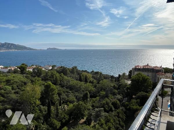 ROUCAS BLANC 13007 MARSEILLE, PARC MONTVERT T3/4 vue mer et iles, garage.