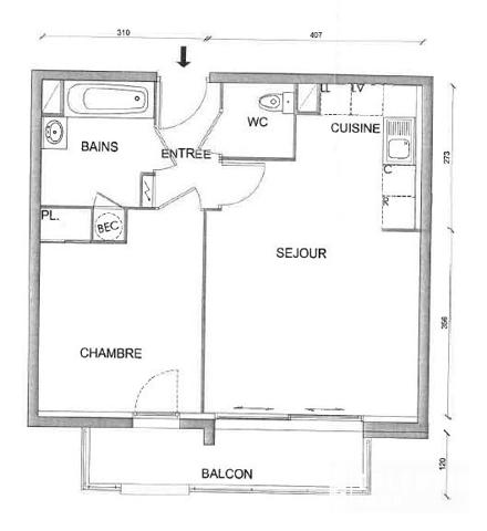 NANTES, CHENE DES ANGLAIS | 2 Pièces (43m² | 1ch ) - Vendu loué