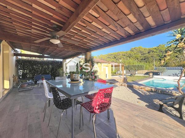 La Roquette s/Siagne : Villa mitoyenne 4 pièces + piscine.