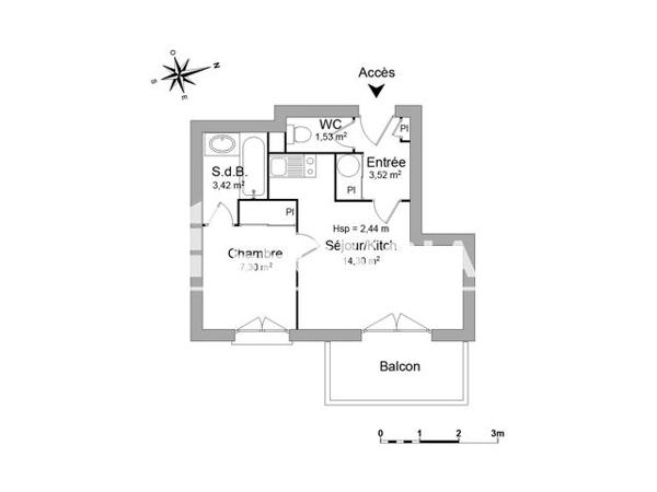 Location Appartement 2 pièces 30.7 m² - 5 RUE ARTHUR RIMBAUD Toulouse 31200