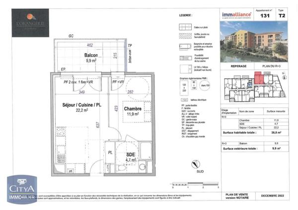 Appartement à louer 2 pièces 38.8m²