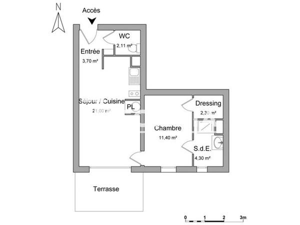 Location Appartement 2 pièces 44.7 m² - RESIDENCE RIVES D'O BATIMENT B, APPARTEMENT 301 Perpignan 66000